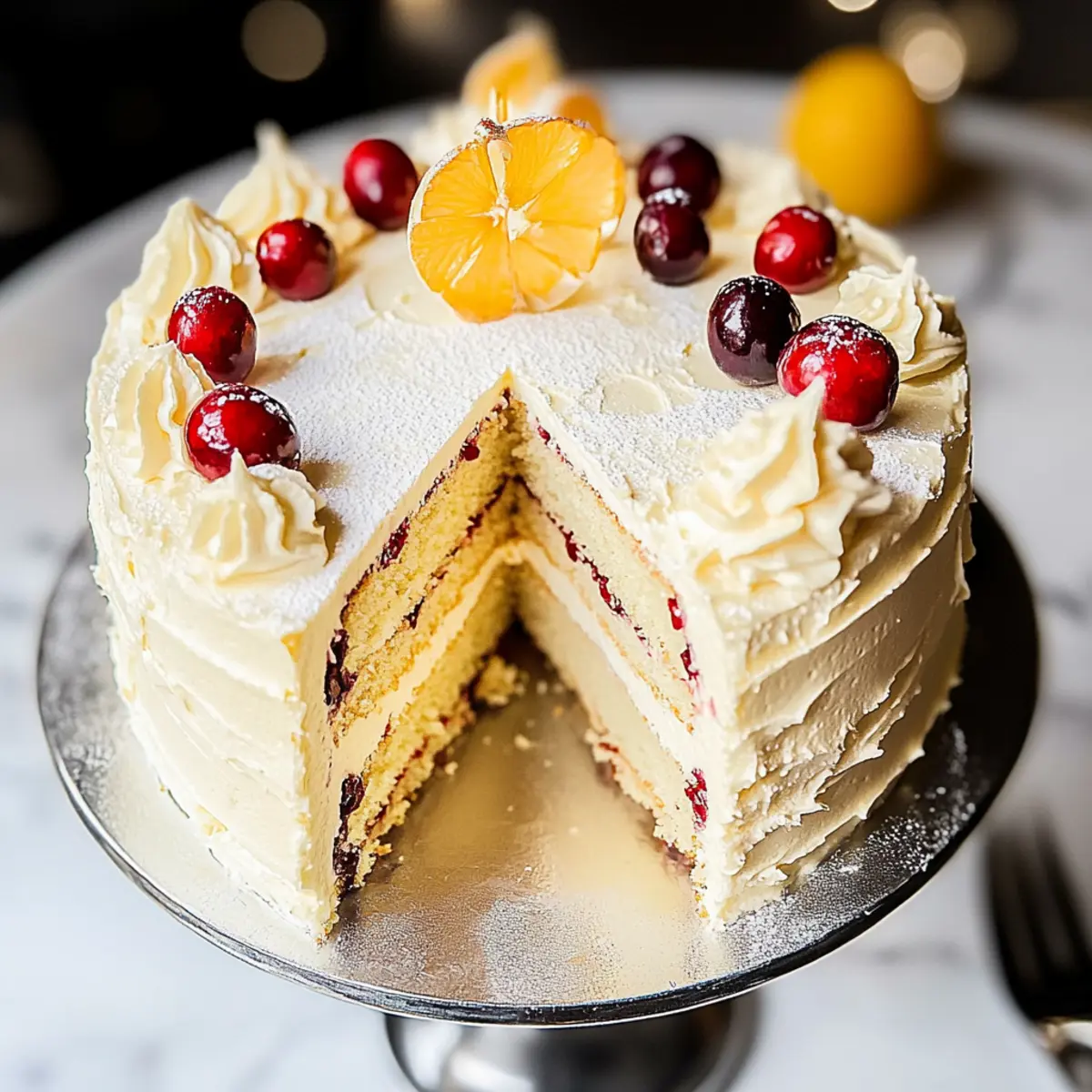 Cranberry Christmas Cake with Orange Cream Cheese Icing Magic