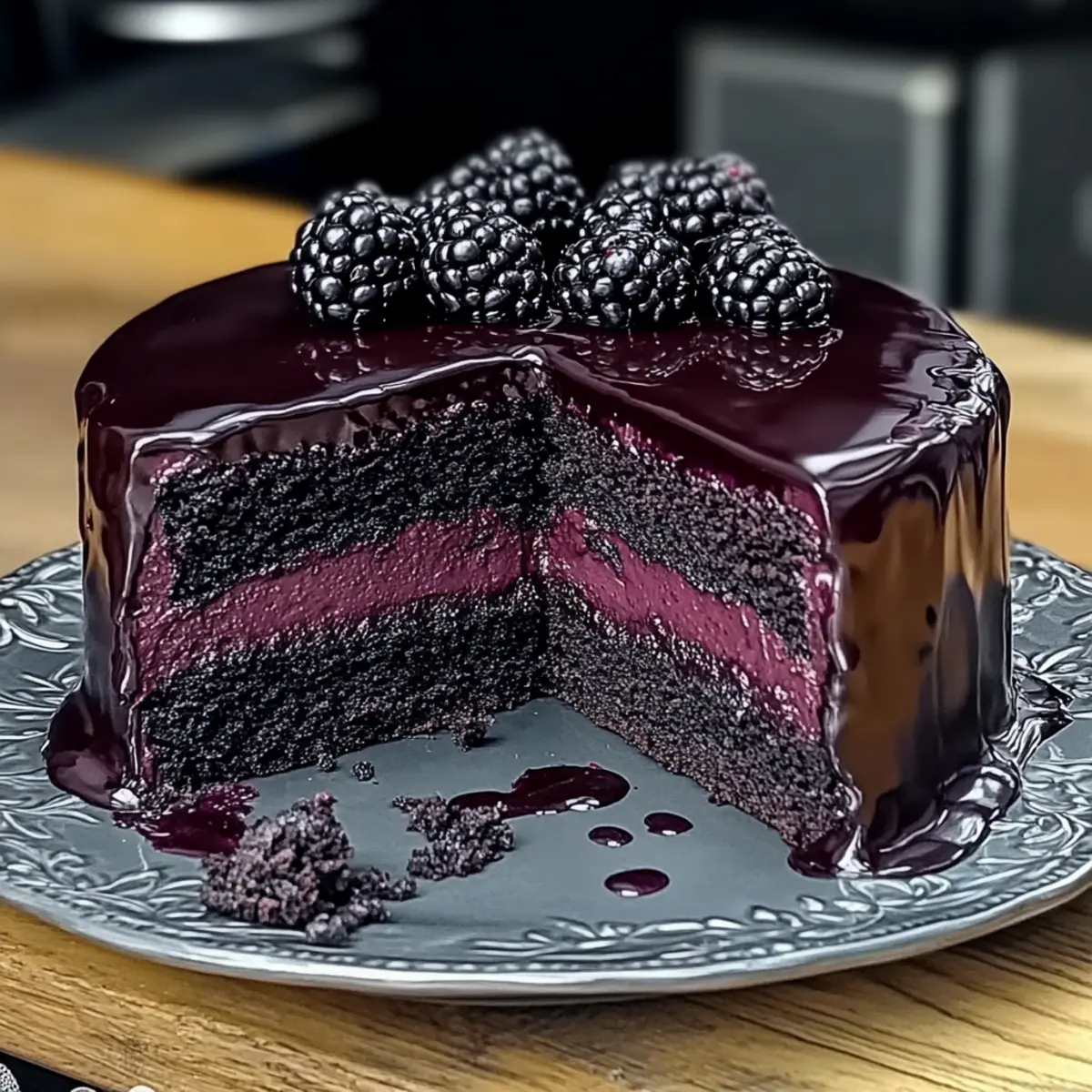Decadent Blackberry Velvet Gothic Cake for Unforgettable Moments