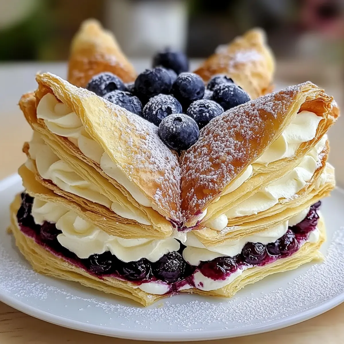 Blueberry Cream Mille-Feuille Delight: A Dreamy Dessert Treat