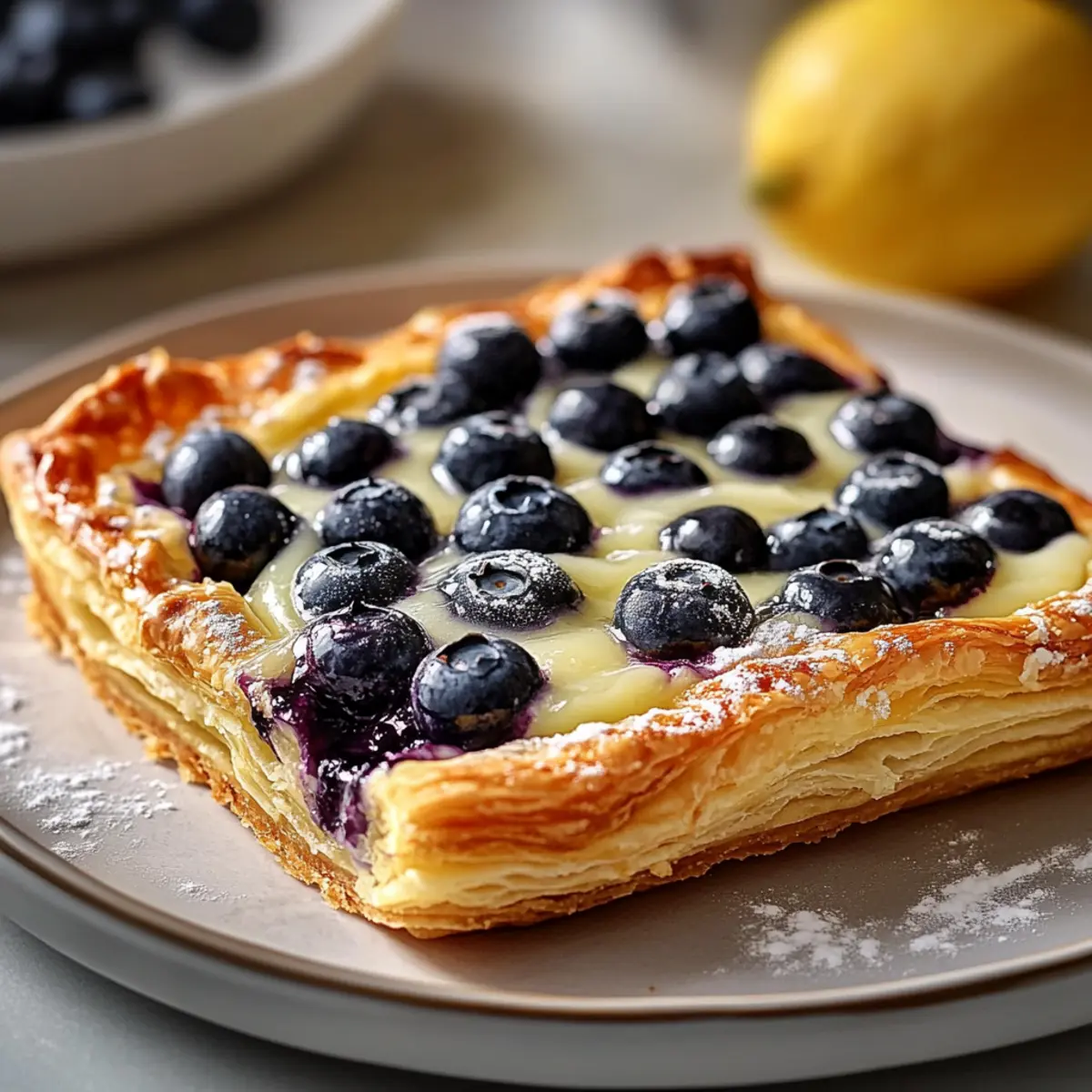 Lemon Blueberry Puff Pastry Tart for Luxurious Summer Treats