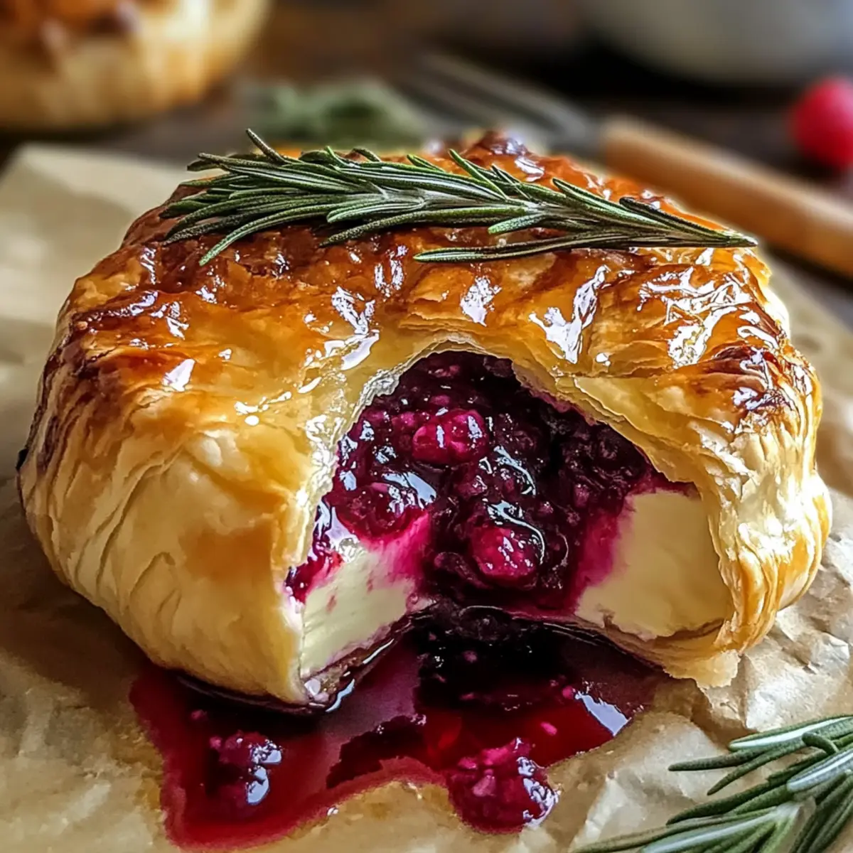 Melt-in-Your-Mouth Baked Brie Raspberry Rosemary Delight