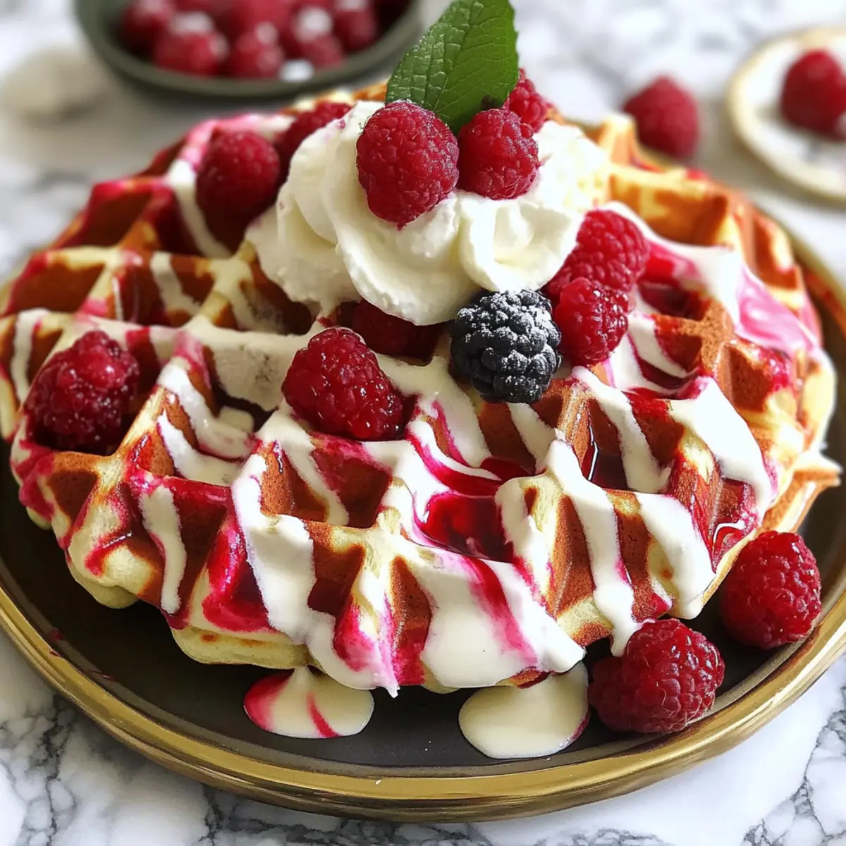 Red Velvet Marble Waffles: Fluffy Festive Breakfast Bliss