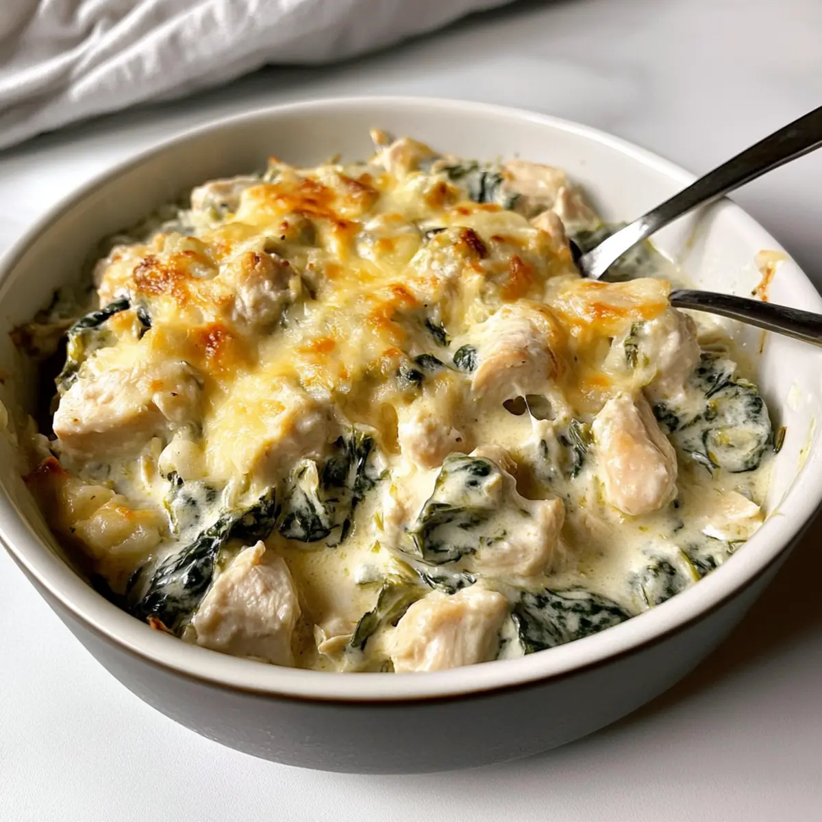 High-Protein Spinach and Artichoke Chicken Casserole Delight