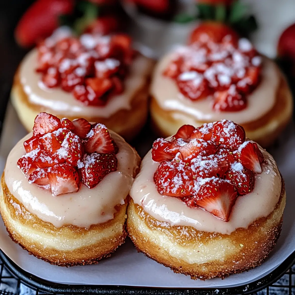 Indulge in Strawberry Cheesecake Stuffed Donuts Bliss